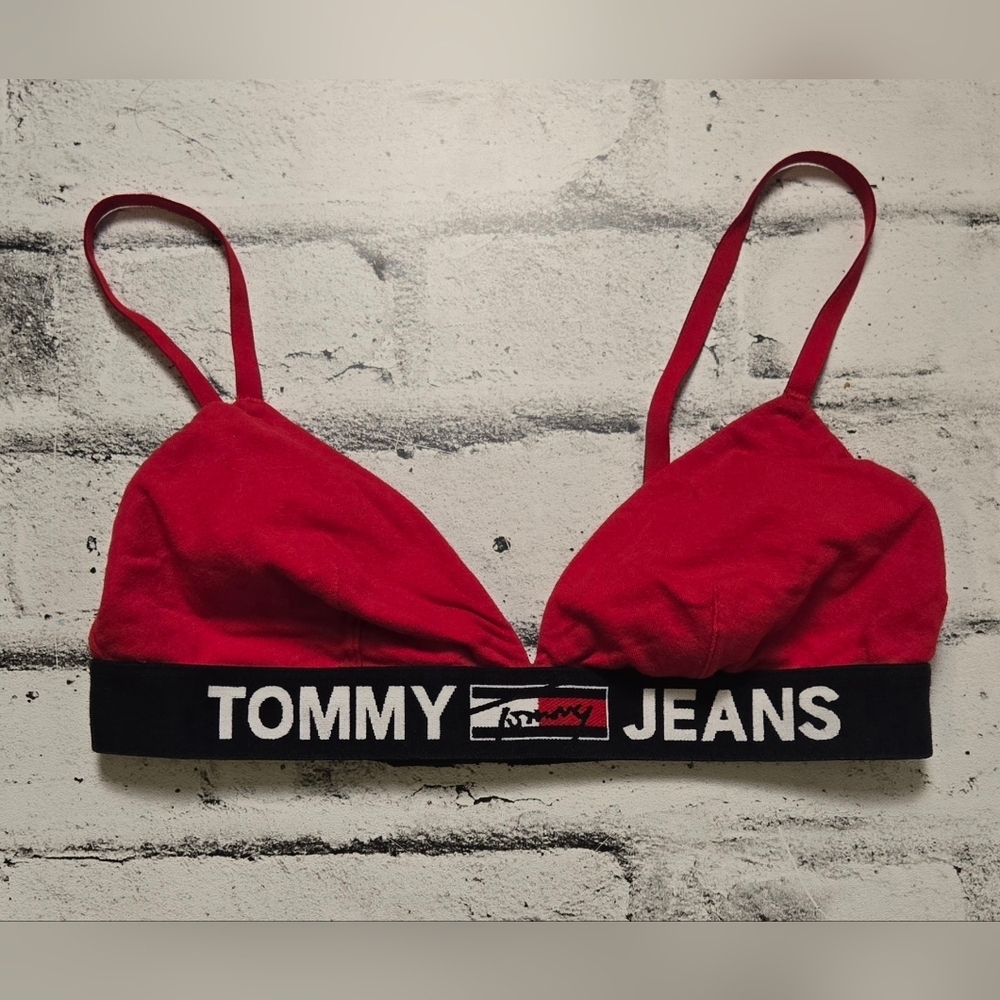 Tommy Jeans Red Logo Bralette Medium